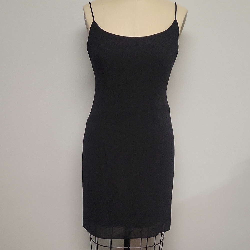 Vintage 90's Afterdark Elegant Black Spaghetti Strap Dress
